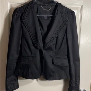WHBM White House black market jacket ruffle collar